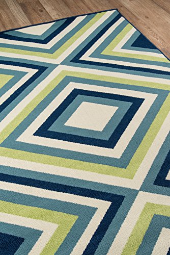 Momeni Rugs , Baja Collection Contemporary Indoor & Outdoor Area Rug, Easy to Clean, UV protected & Fade Resistant, 3'11" x 5'7", Multicolor