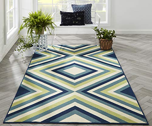 Momeni Rugs , Baja Collection Contemporary Indoor & Outdoor Area Rug, Easy to Clean, UV protected & Fade Resistant, 5'3" x 7'6", Multicolor