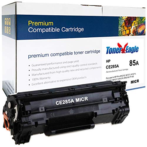 Toner Eagle Re-Manufactured MICR Toner Cartridge Compatible with HP Laserjet Pro P1100 P1102 P1102w P1109 P1109w CE285A 85A.