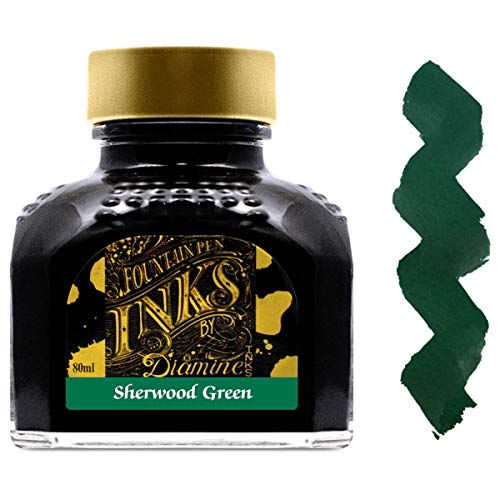 Diamine 80ml Sherwood Green fountain pen ink bottle