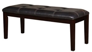 homelegance dining bench, 49-inch, western, dark brown, espresso finish