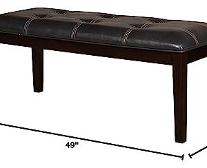 Homelegance Dining Bench, 49-Inch, Western, Dark Brown, Espresso Finish