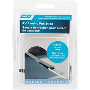 Camco RV Awning Replacement Pull Strap | Convenient Way to Roll Awning Out or Retract Awning | Measures 99-1/4-inches (L) x 1-inch (W) | Black (42505)