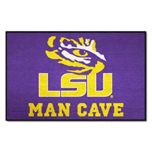 fanmats 14564 lsu tigers man cave starter mat accent rug - 19in. x 30in. | sports fan home decor rug and tailgating mat
