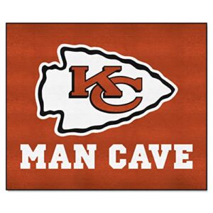 fanmats 14323 kansas city chiefs man cave tailgater rug - 5ft. x 6ft. sports fan area rug, home decor rug and tailgating mat