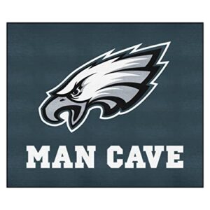 fanmats 14355 philadelphia eagles man cave tailgater rug - 5ft. x 6ft. sports fan area rug, home decor rug and tailgating mat