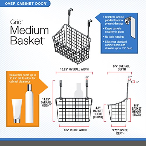 Spectrum Diversified Grid Storage Basket, Medium, Satin Nickel PC