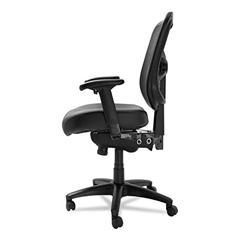 Alera EL4215 Elusion Series Mesh Mid-Back Multifunction Chair, Black Leather