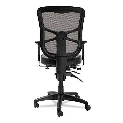 Alera EL4215 Elusion Series Mesh Mid-Back Multifunction Chair, Black Leather