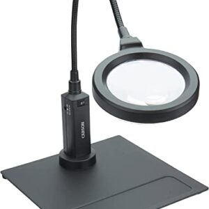 Carson MagniFlex Pro 2x LED Lighted Gooseneck Flexible Magnifier with 4x Spots Lens and Magnetic Base (CP-90) Black