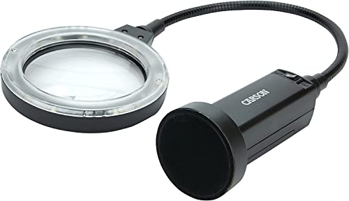 Carson MagniFlex Pro 2x LED Lighted Gooseneck Flexible Magnifier with 4x Spots Lens and Magnetic Base (CP-90) Black