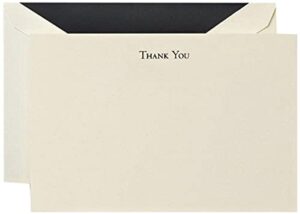 crane & co. black hand engraved thank you cards (ct3302)