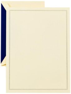 crane & co. regent blue triple hairline half sheet (ch3301), ecruwhite