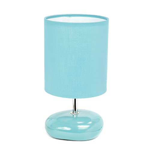 Simple Designs LT2005-BLU Stonies Small Stone Look Table Lamp, Blue