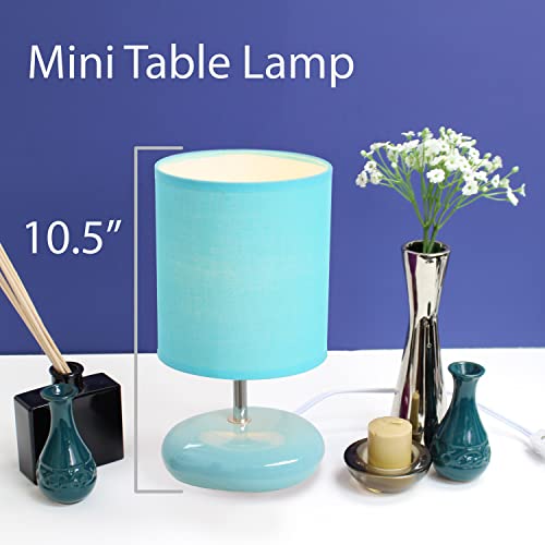 Simple Designs LT2005-BLU Stonies Small Stone Look Table Lamp, Blue