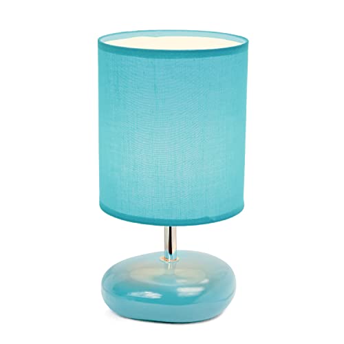 Simple Designs LT2005-BLU Stonies Small Stone Look Table Lamp, Blue