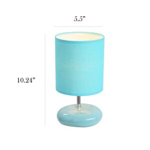 Simple Designs LT2005-BLU Stonies Small Stone Look Table Lamp, Blue