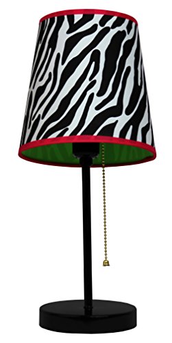 Limelights LT3000-ZBA Fun Prints Table Lamp,Metal, Black/Zebra