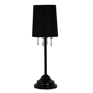 simple designs lt3018-blk fabric shade and hanging acrylic beads table lamp, black 5.31 x 5.31 x 16.62