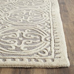 SAFAVIEH Cambridge Collection 5' x 8' Silver / Ivory CAM123D Handmade Moroccan Premium Wool Area Rug