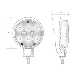 Grand General (76350) 4.5" Round High Intensity 8-LED Work Light with Dual 12/24 Voltage