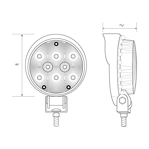 Grand General (76350) 4.5" Round High Intensity 8-LED Work Light with Dual 12/24 Voltage