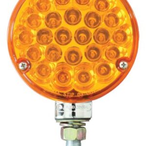 GG Grand General 78360 Amber/Red 4" Round Double Faced Pearl 24-LED Pedestal Light with Chrome Die Cast Housing