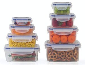 8 clear food storage containers set, microwave and freezer safe, little big box, by popit!