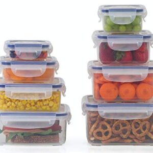 8 Clear Food Storage Containers Set, Microwave and Freezer Safe, Little Big Box, by Popit!