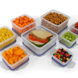 8 Clear Food Storage Containers Set, Microwave and Freezer Safe, Little Big Box, by Popit!