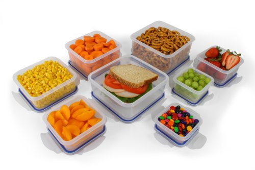 8 Clear Food Storage Containers Set, Microwave and Freezer Safe, Little Big Box, by Popit!