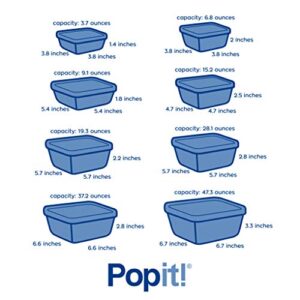 8 Clear Food Storage Containers Set, Microwave and Freezer Safe, Little Big Box, by Popit!