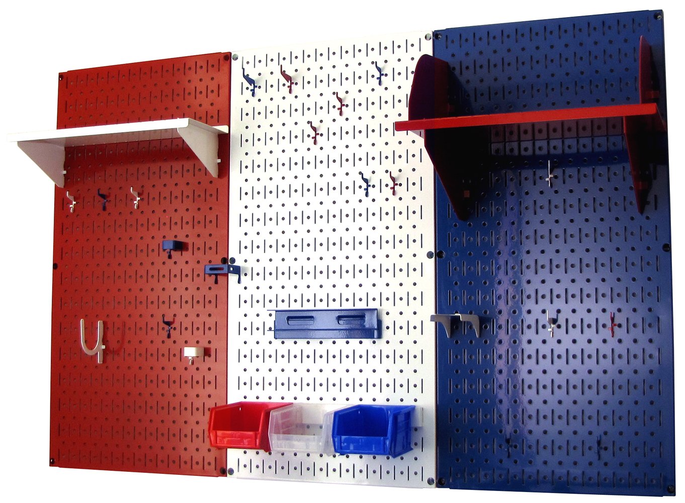 Wall Control Patriot Pegboard Organizer American Made 4ft Metal Pegboard Tool Storage Kit Made in The USA