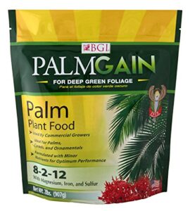 bgi fertilizers palmgain bag, palm tree fertilizer, ferns, cycads, ixora, 2 lb