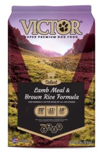 victor super premium dog food – lamb meal & brown rice formula - dry dog food for all normally active dogs of all life stages – ideal for dogs with meat protein allergies, 40 lb