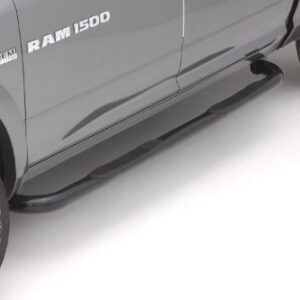 Lund 23075768 Black Steel 3" Round Bent Nerf Bars for 2002-2008 Dodge Ram 1500, 2003-2009 Ram 2500/3500 Quad Cab