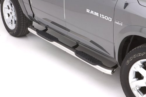 Lund 23776749 Polished Stainless Steel 5" Oval Curved Nerf Bars for 2009-2018 Dodge Ram 1500 Quad Cab