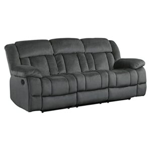 homelegance laurelton 90" microfiber double reclining sofa, gray