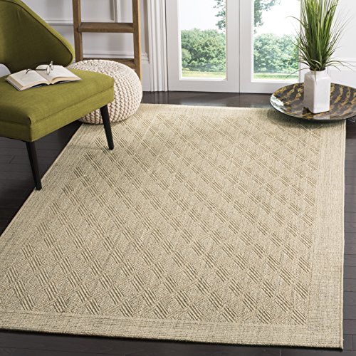 SAFAVIEH Palm Beach Collection Area Rug - 8' x 11', Sand, Sisal & Jute Design, Ideal for High Traffic Areas in Living Room, Bedroom (PAB351A)