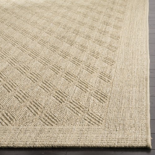 SAFAVIEH Palm Beach Collection Area Rug - 8' x 11', Sand, Sisal & Jute Design, Ideal for High Traffic Areas in Living Room, Bedroom (PAB351A)