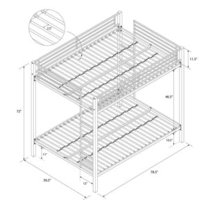 DHP Full over Full Bunk Bed for Kids, Metal Frame with Ladder (Black)