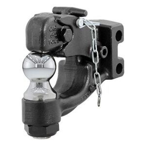 curt 45919 channel mount pintle attachment with 2-inch ball, 10,000 lbs, shank required , black