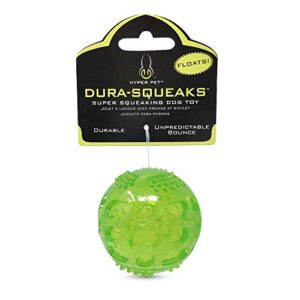 hyper pet durasqueak dog ball dog toys (interactive dog toys that float&squeak) squeaky dog toys&dog balls for playing,fetching&retrieving-great alternative to traditional tennis balls green 2.5 inch