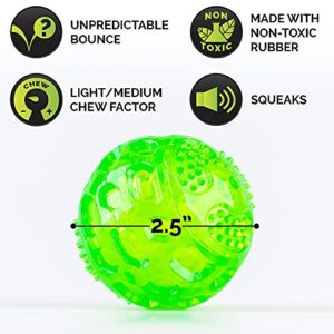 Hyper Pet DuraSqueak Dog Ball Dog Toys (Interactive Dog Toys that Float&Squeak) Squeaky Dog Toys&Dog Balls for Playing,Fetching&Retrieving-Great Alternative to Traditional Tennis Balls Green 2.5 Inch