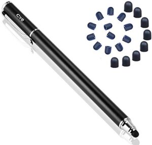 bargains depot 2-in-1 stylus touch screen pen for iphone, ipad, ipod, tablet, galaxy and more with 20pcs rubber tips (black)