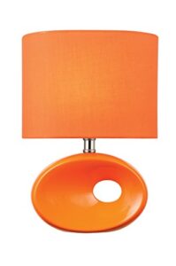 lite source ls-22315orn hennessy table lamp, 5" x 9" x 12.5",ceramic, fabric, orange