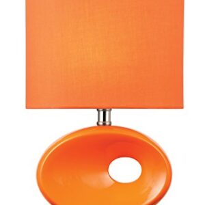 Lite Source LS-22315ORN Hennessy Table Lamp, 5" x 9" x 12.5",Ceramic, Fabric, Orange