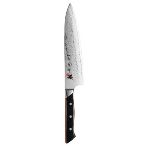 miyabi fusion morimoto edition chef's knife, 8-inch, black w/red accent/stainless steel