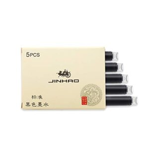 gullor 25 pcs international size pen ink cartridge to fit jinhao fountain pens, black, 5 per pack