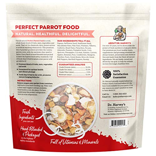 Dr. Harvey's Perfect Parrot Blend - Natural Food for Large Parrots (5 pounds)